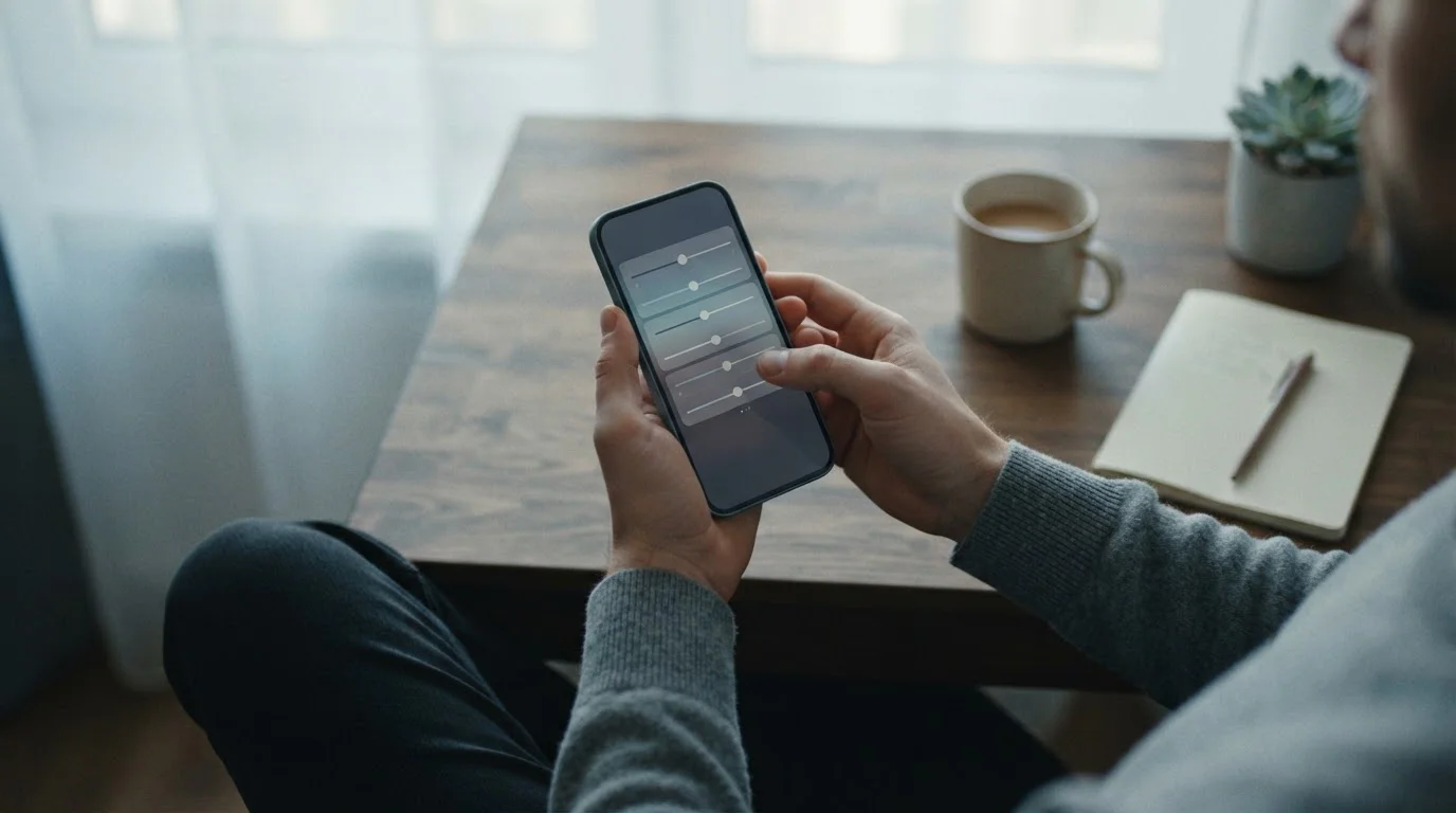 Person setzt Einzahlungslimits in der Banking-App für verantwortungsvolles Spielen