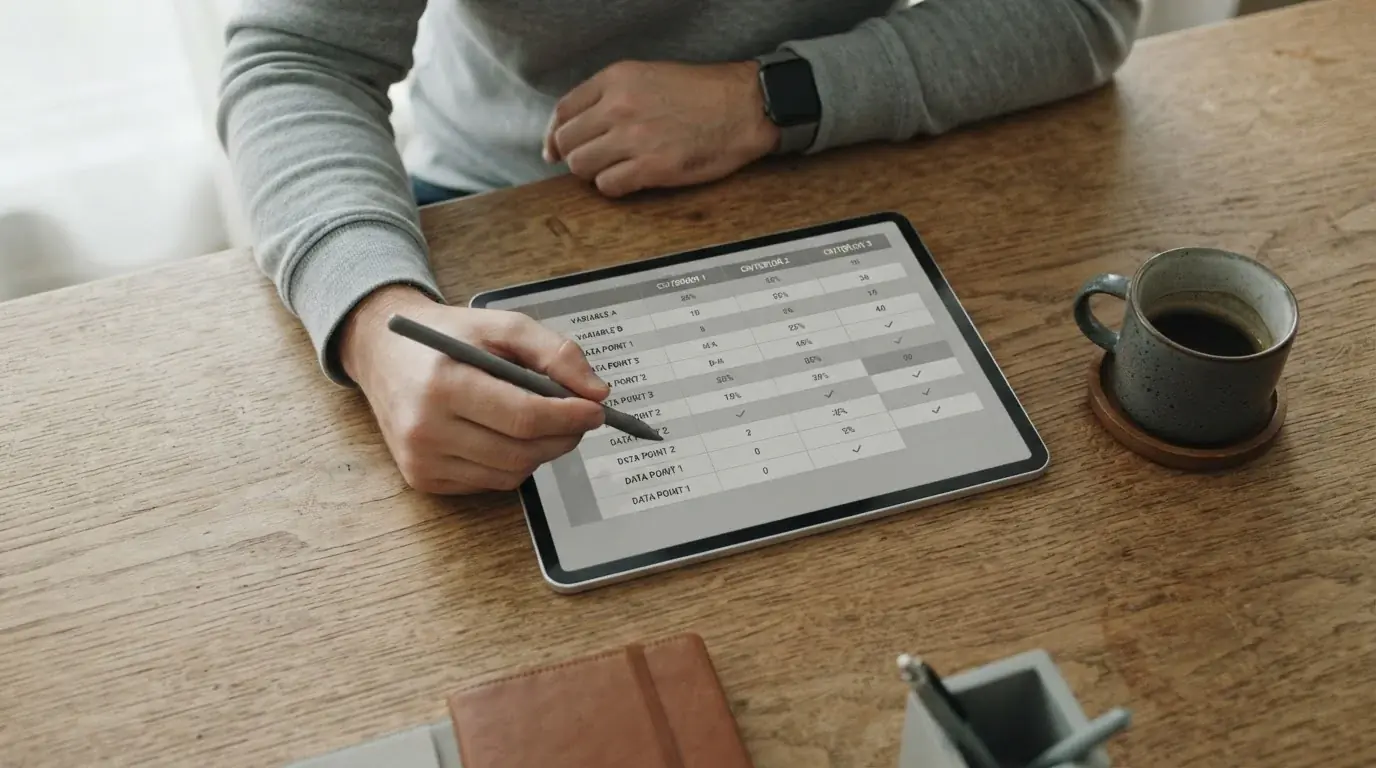 Vergleichstabelle verschiedener Wettanbieter mit Banküberweisung auf Tablet