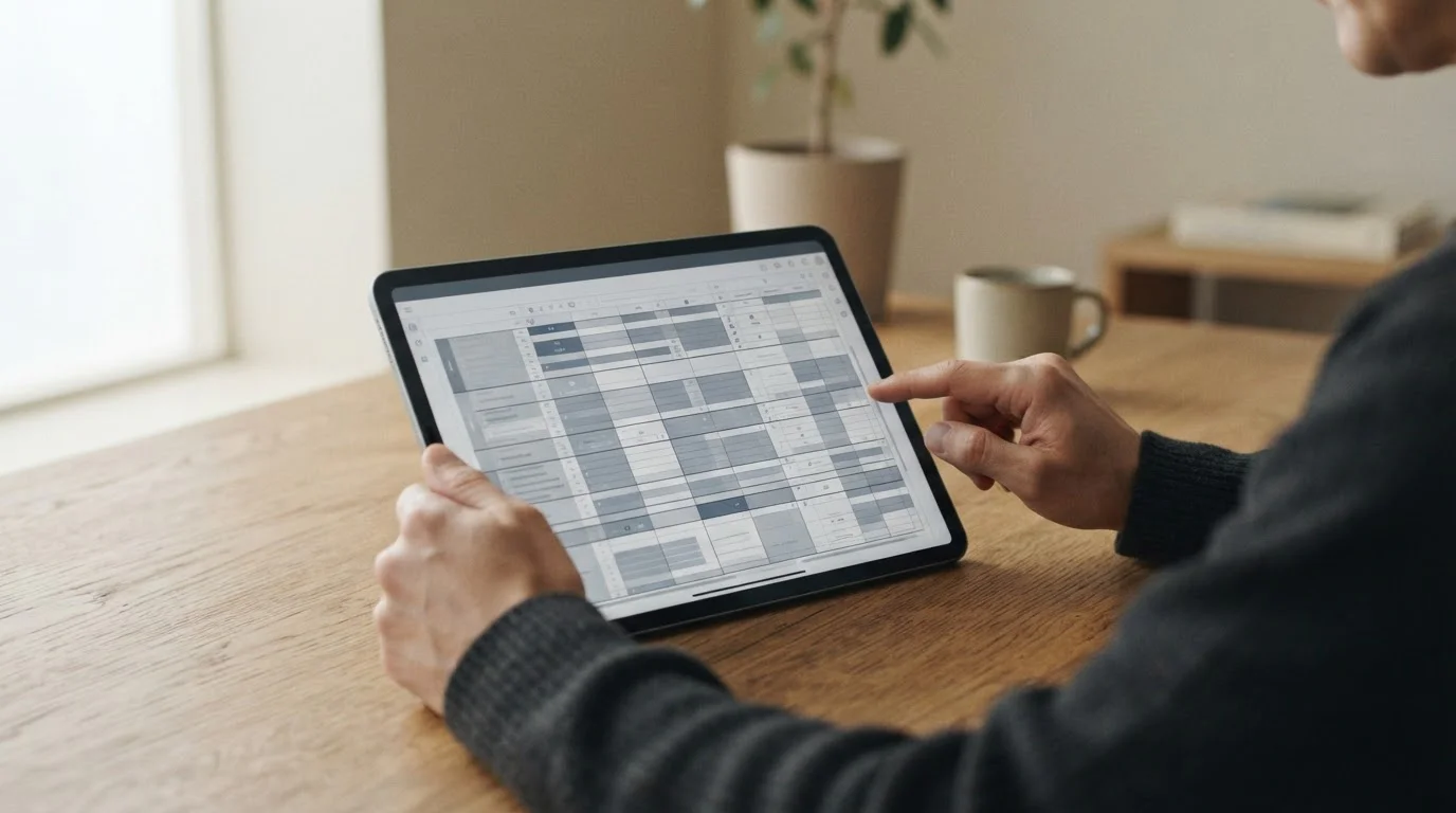Vergleichstabelle verschiedener Wettanbieter auf einem Tablet-Display