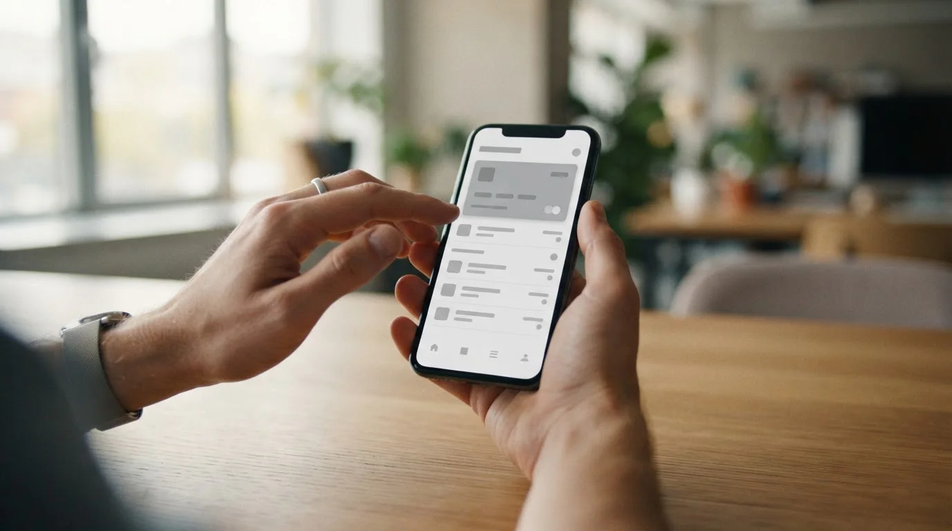 Smartphone mit Banking-App für Einzahlung beim Wettanbieter