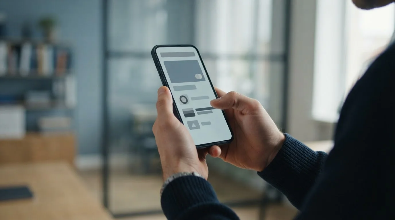 Person nutzt Smartphone für digitale Zahlungsmethode bei Online-Sportwetten